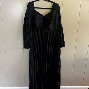 Eloquii Black Flutter Sleeve Pleated Dress - New with tags!